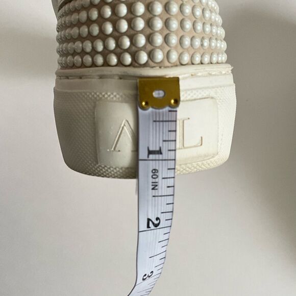 AGL Attilio Giusti Lembrodi Leather Platform Sneaker Faux Pearl Embellished 39.5 - Picture 8 of 12